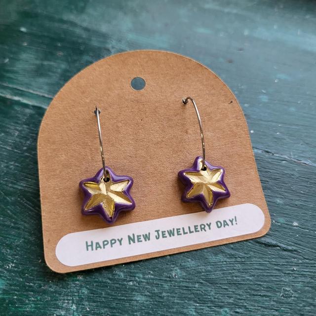 Star Hoop Earrings