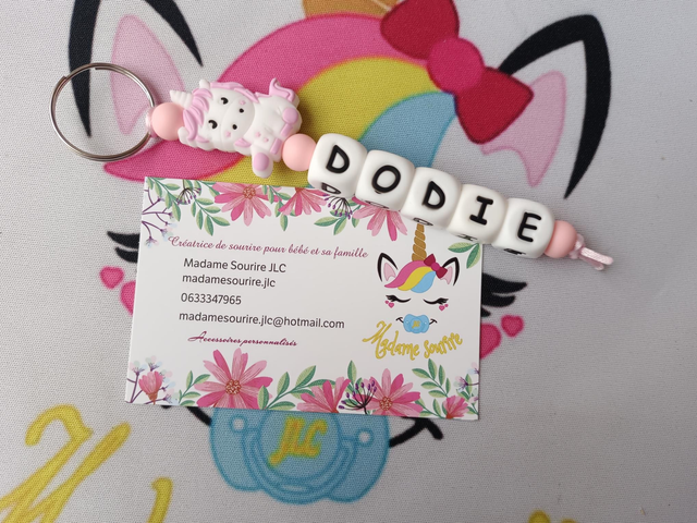 Porte clés 1 branche Licorne 