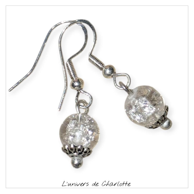 Boucles d&#039;oreilles &quot;Cristal de roche&quot; BO-140