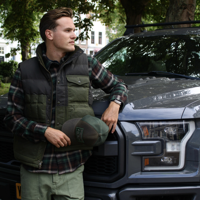 Filson Vintage Flannel Work Shirt Brown Cream Multi Plaid