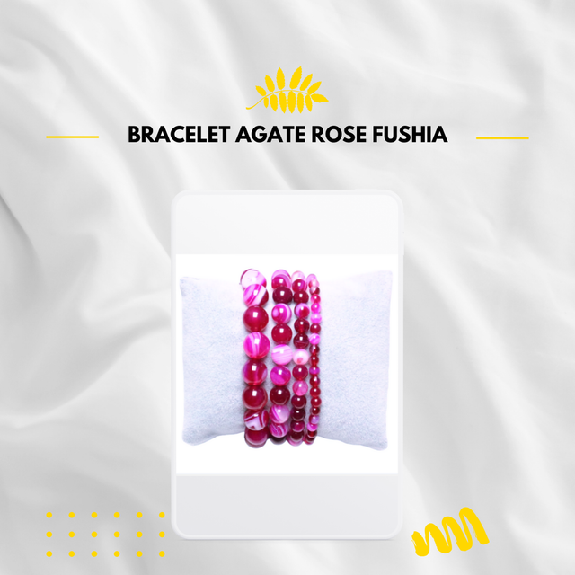 Bracelet Agate Rose Fushia