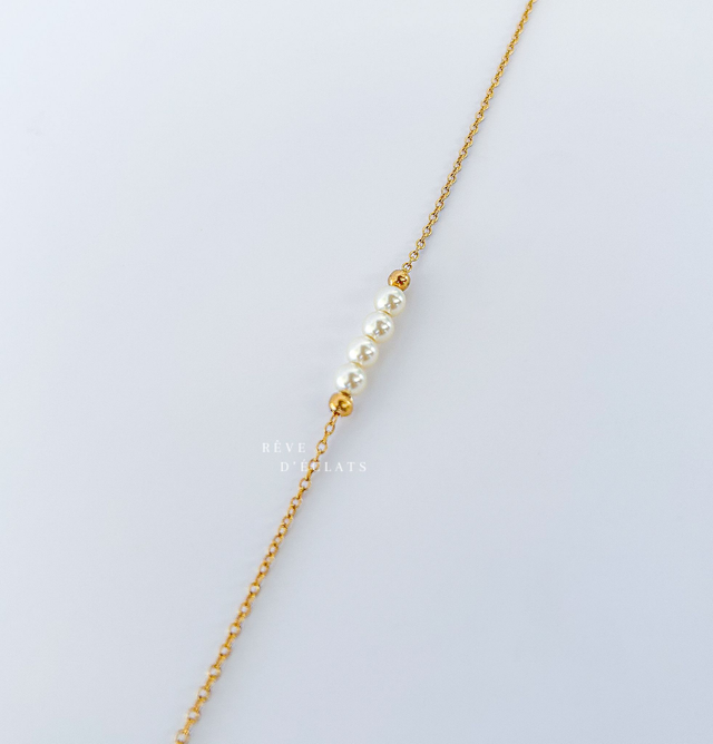 Chaîne de cheville - Perles nacrées