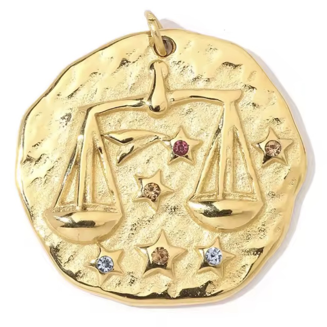 Charm segno zodiacale bilancia con zirconi 