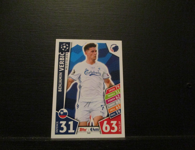 Benjamin Verbic - UEFA Champions League Match Attax 2017/18 Original Trading Card #300