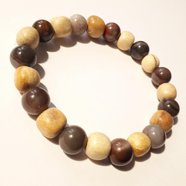 Petrified Wood &amp;Palo Santo Bracelet 