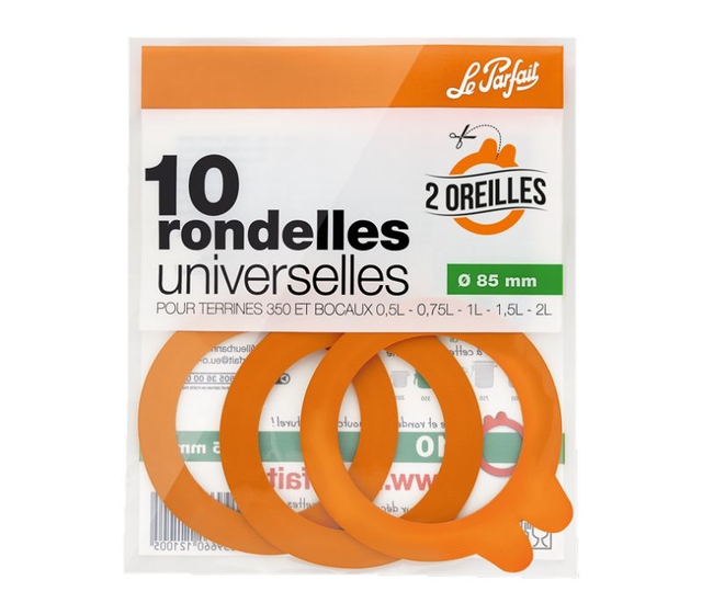 Rondelles / joints pour bocaux et terrines &quot;Super&quot; ⌀ 85 mm – 2 oreilles – Le Parfait