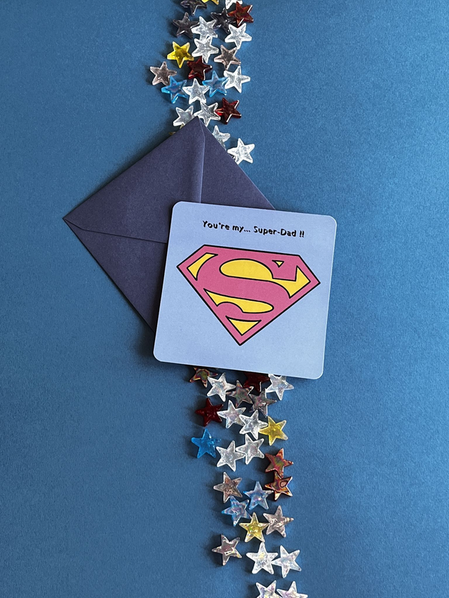 Cartes de vœux "SuperDad" (2 modèles)