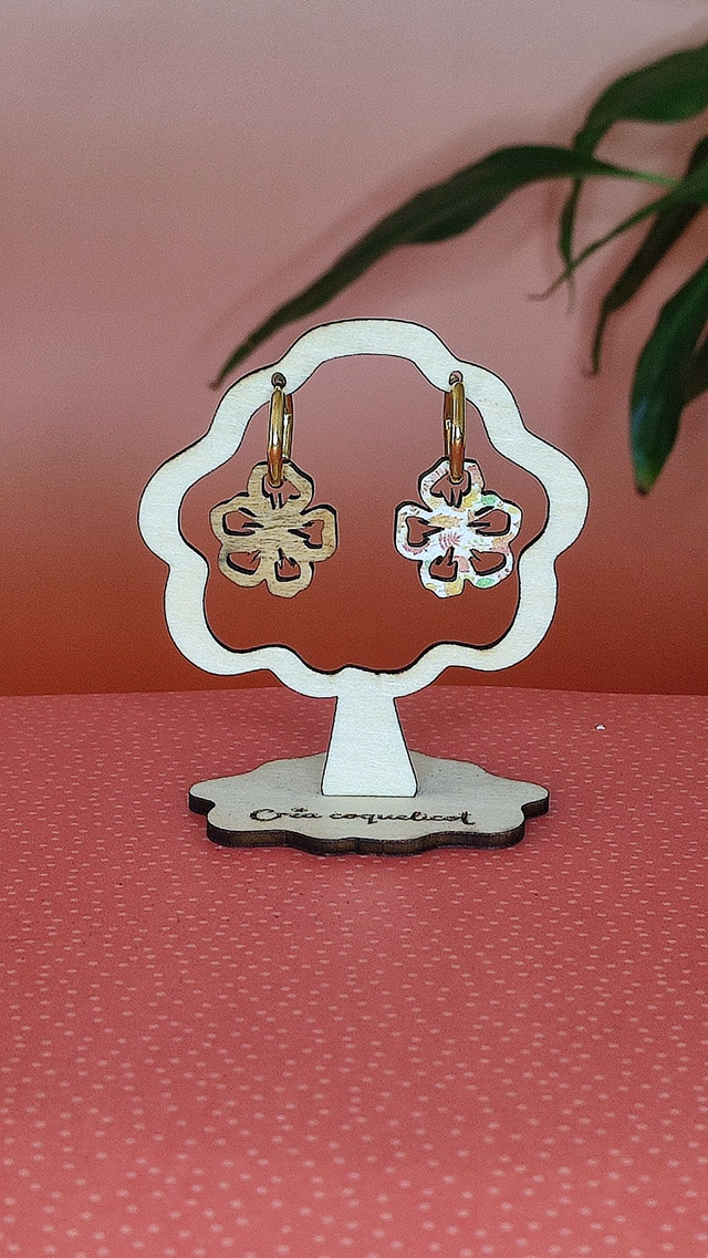 Boucles d'oreilles Coquelicot double-face interchangeables