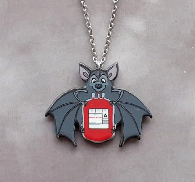 Vampire Bat Acrylic Necklace 
