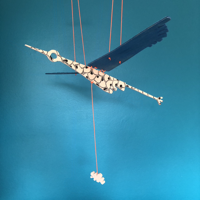 oiseau 1.3.2 bleu fil orange fluo 