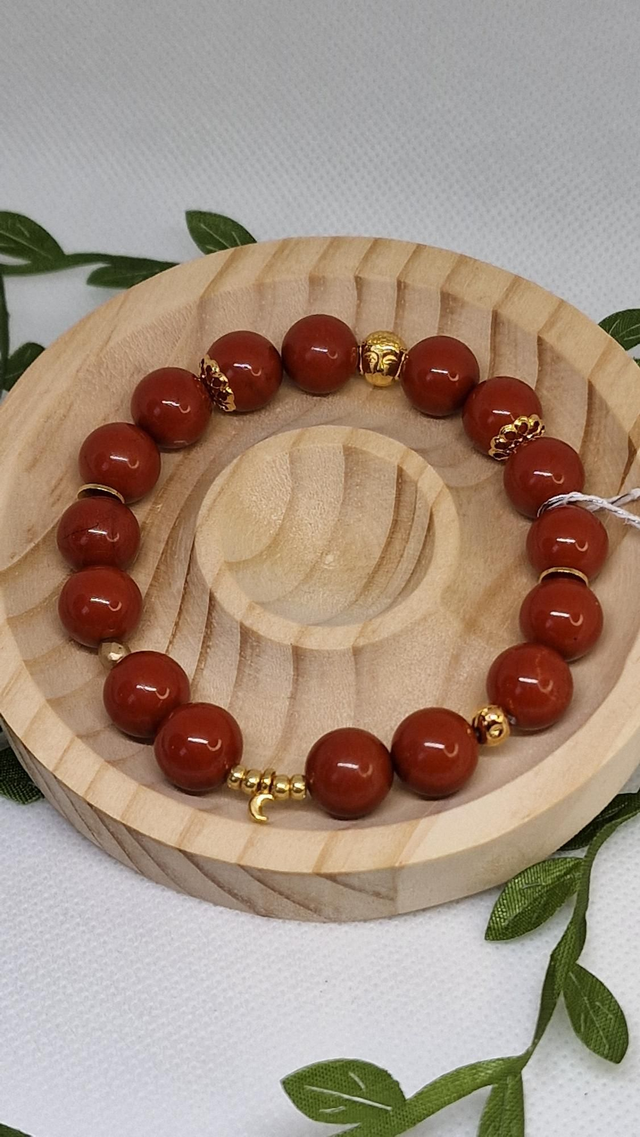 Bracelet Jaspe rouge en 1cm