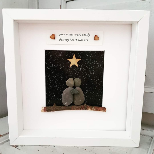 Your wings were ready pebble picture | In loving memory | Sympathy gift 