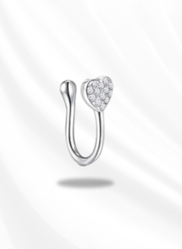 Faux piercing de nez Hearty argent