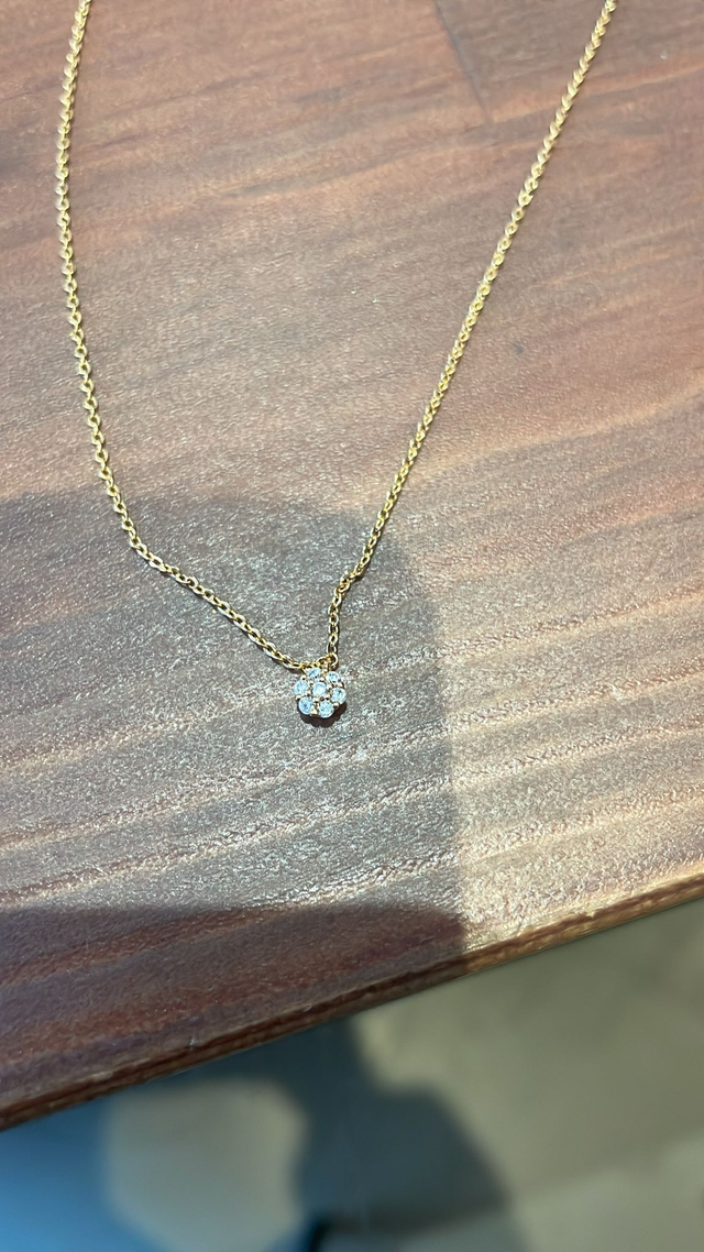 Collier fin 14 carats pendentif oxydes de zirconium – Collection NUDE