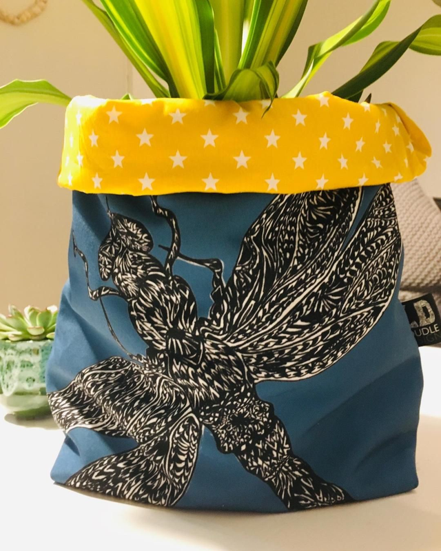 Dragonfly assorted fabric storage baskets
