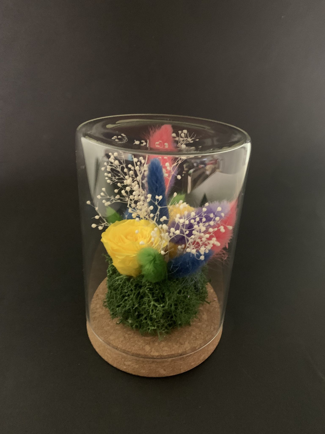 Cloche en verre multicolore