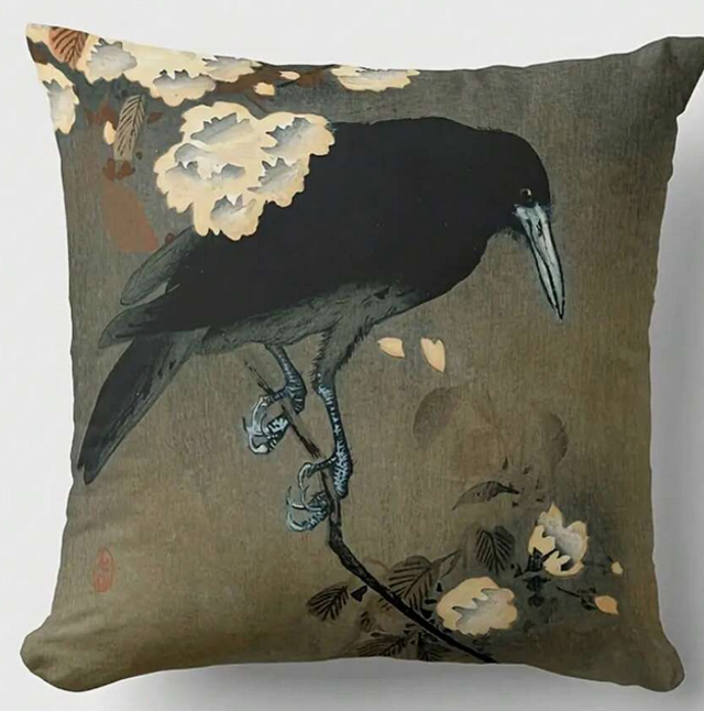 coussin corbeau