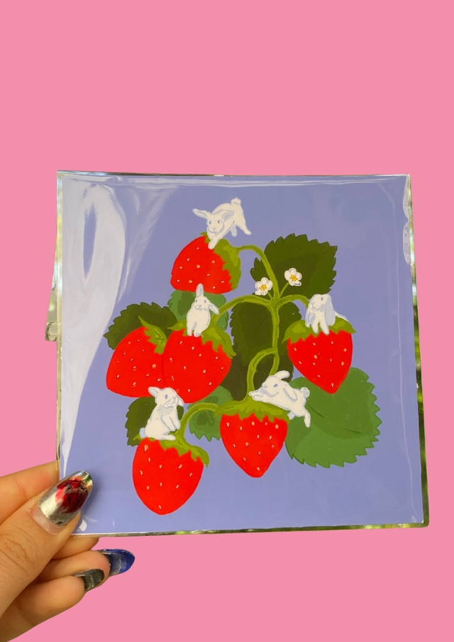 Print « lapin fraisier » bleu 🐇🍓 