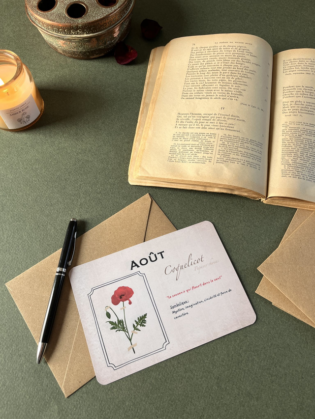 Carte 08. Août, le Coquelicot