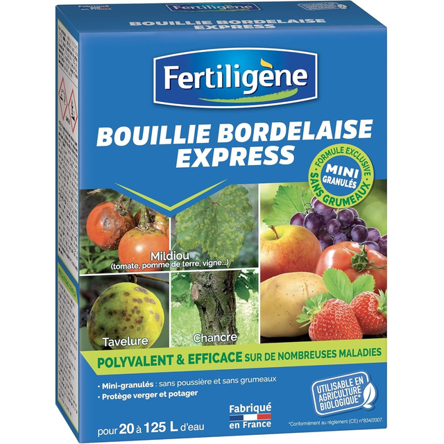 Bouillie Bordelaise Granulés Solubles UAB 500 g - Polyvalent et Efficace sur Nombreuses Maladies - Mini granulés sans grumeaux - Fabriqué en France