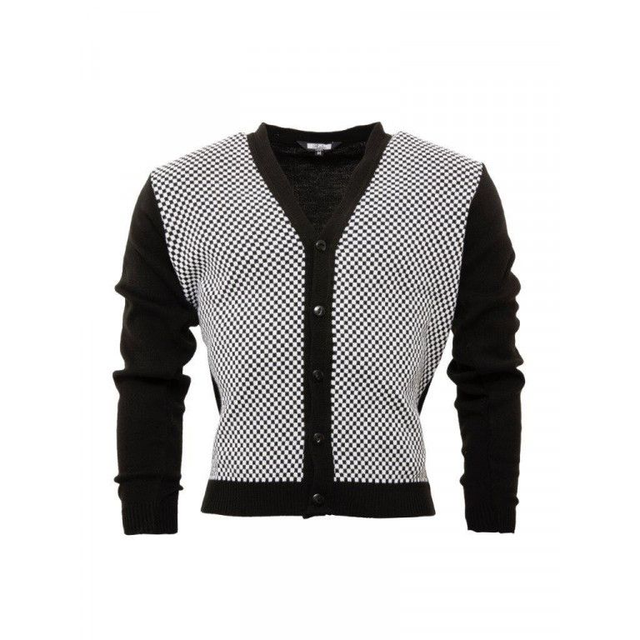 Relco 60&#039;s style MOD Knit Cardigan - Checkerboard (Chas)