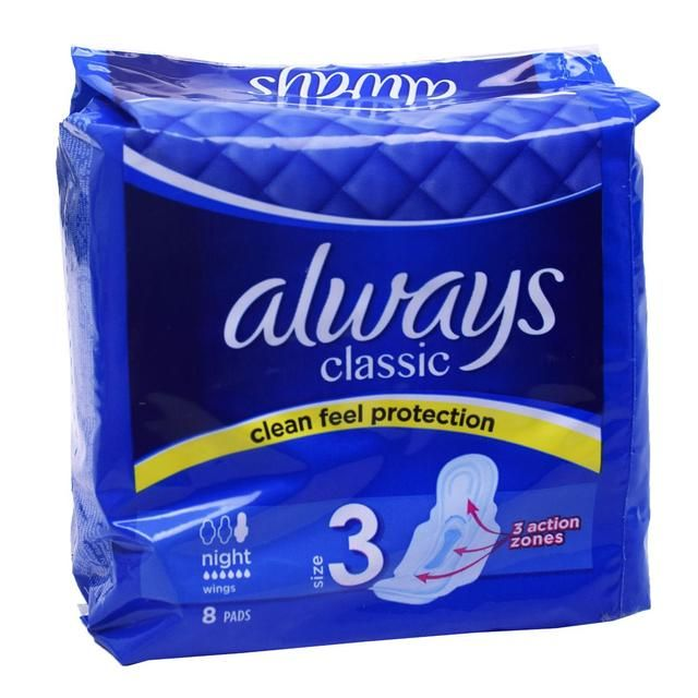 Always Classic Night 3d Protection Size 3 X 8 Pads