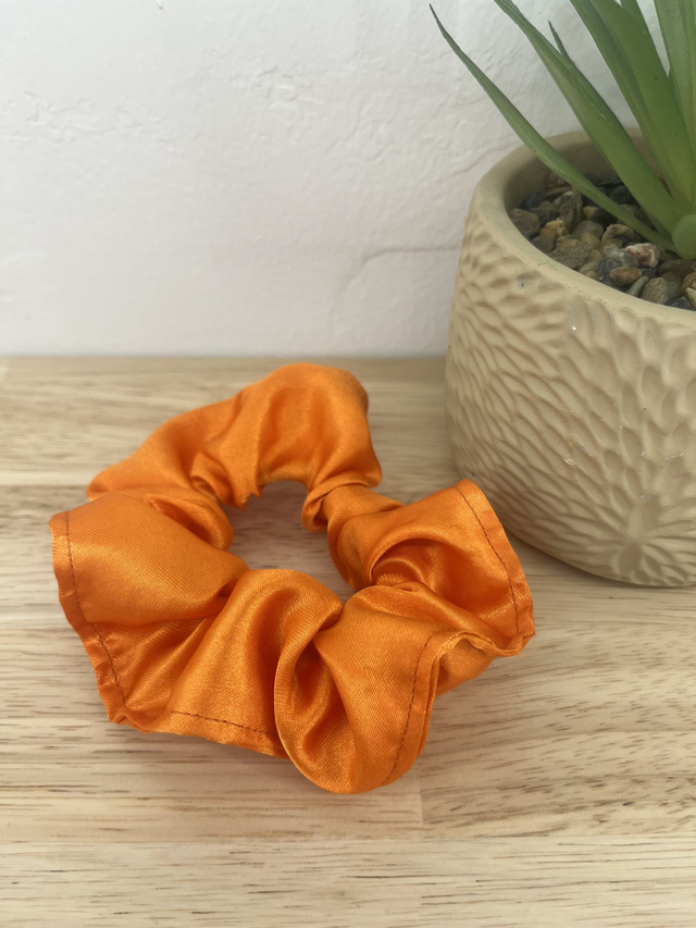 Chouchou en satin - orange