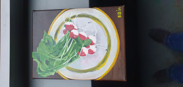 Straight from the garden, acryl on cotton 24/18 cm