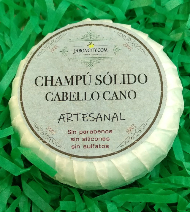    champú sólido para cabello  cano o rubio
