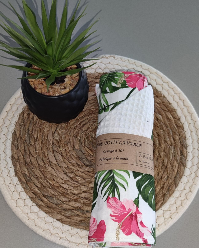 Essuie tout lavable Hibiscus 