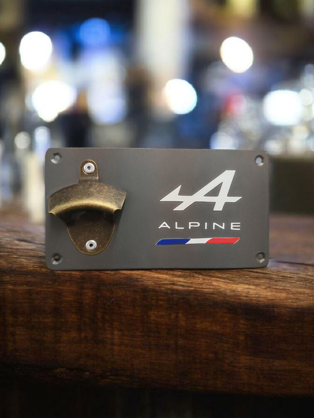 Décapsuleur mural Renault Alpine gris mat 