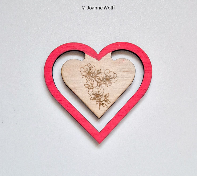 Wooden Paperclip Style Heart Bookmark