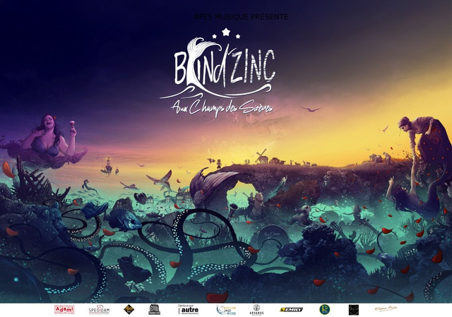 GRANDE AFFICHE 70 x 100 cm - signée Gildas Java - Aux Champs des Sirènes