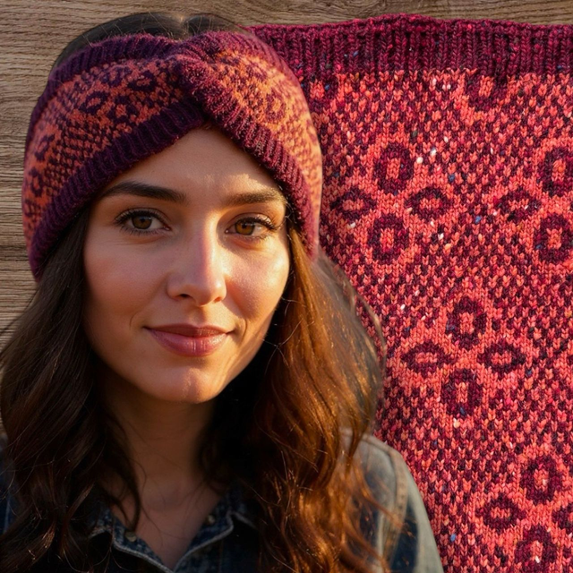 Soft Merino Wool Handmade Headband and Snood 2 Piece Set (Colour: Fall Vibes)