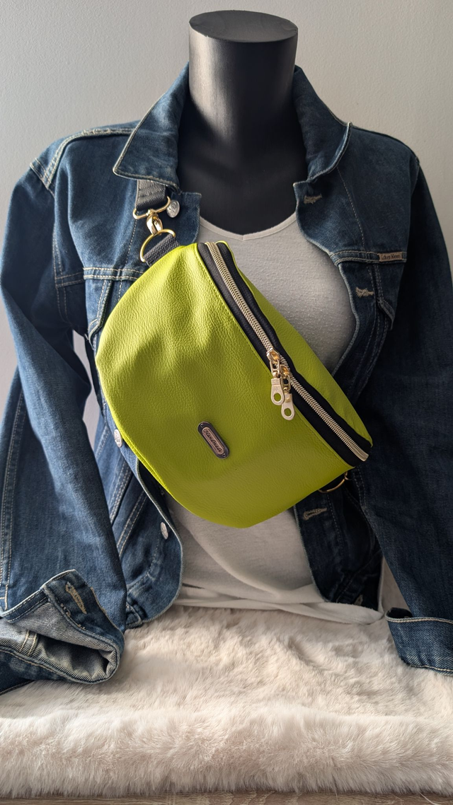 Sac Banane Simili cuir vert anis 
