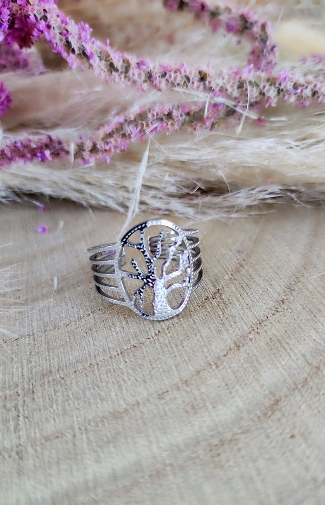 Bague Arbre de vie Acier