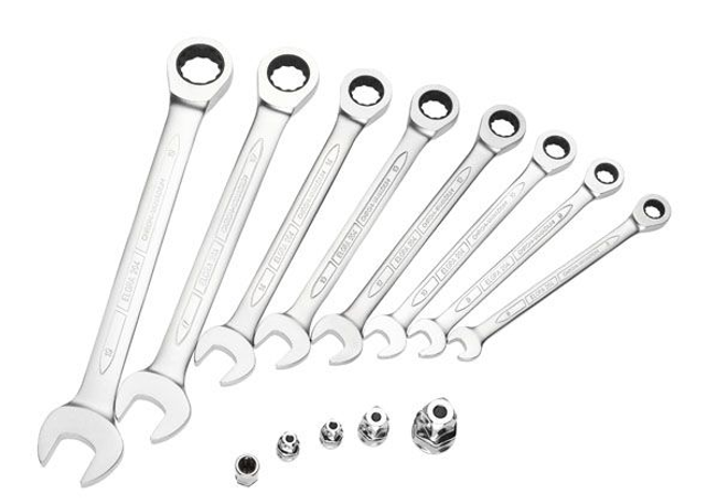 Satz-Maulschlüssel mit Ringratschen, 8-teilig, ELORA 204-S8AF