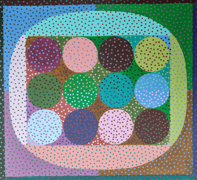 Paleta strukturalistyczna, 83x91 akryl 2020