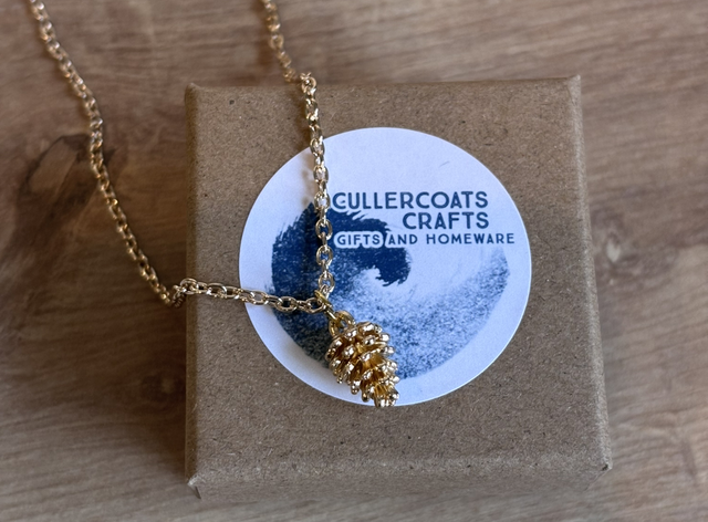 Pinecone Necklace Gold