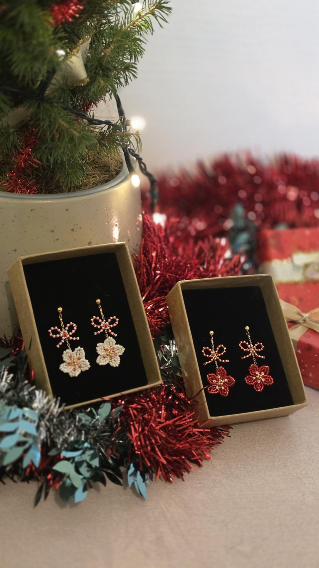 Boucles d'oreilles petit noeud - Christmas Wish