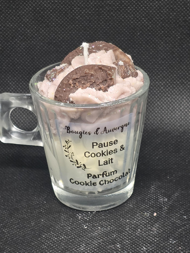 Bougie Pause cookie et lait Parfum Cookies Chocolat