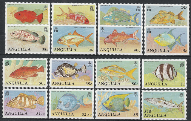 Anguilla  1990  Fishes  set  MNH