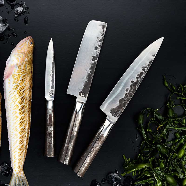 SET TRE COLTELLI FORGIATI A MANO Forged