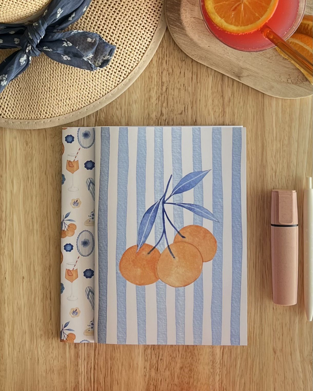 Lot de 2 carnets de notes – Motifs estivaux & Oranges