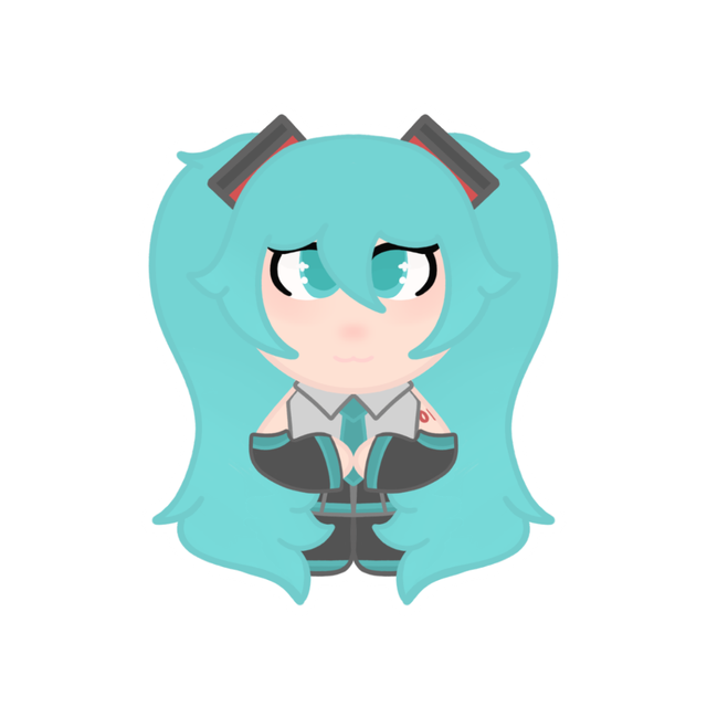 Hatsune Miku Chibi Sits Stickers