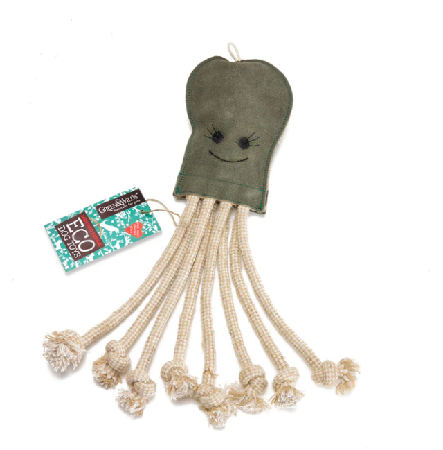 GREEN & WILDS OLIVE THE OCTOPUS ECO DOG TOY