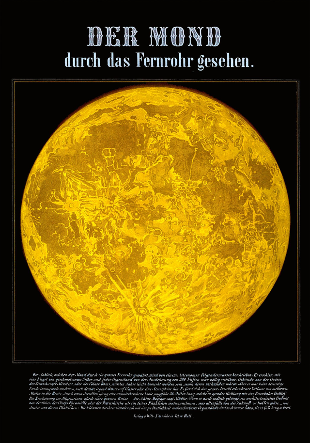 Chart Der Mond durch das Fernrohr