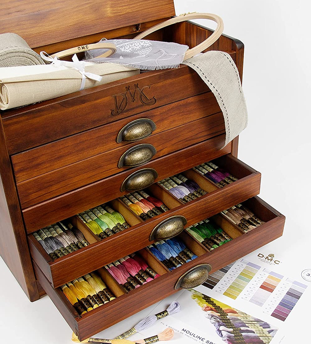 DMC Vintage Box with 500 Threads PLUS the new Tree Of Hope Cross Stitch Kit by Bothy Threads