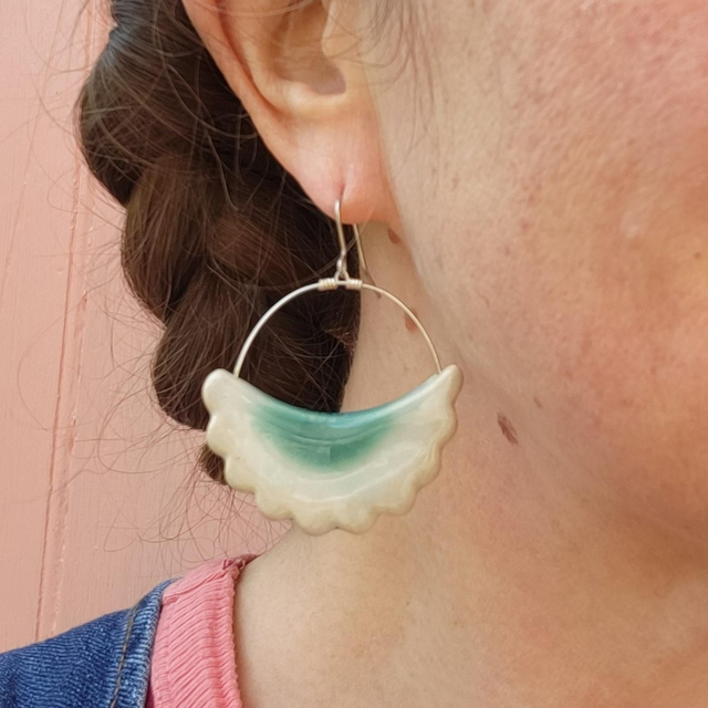 NEW - Frilly Hoop Earrings - 3 colourways available