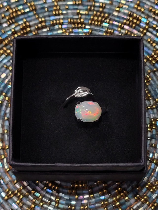 Bague Opale Éthiopienne 
